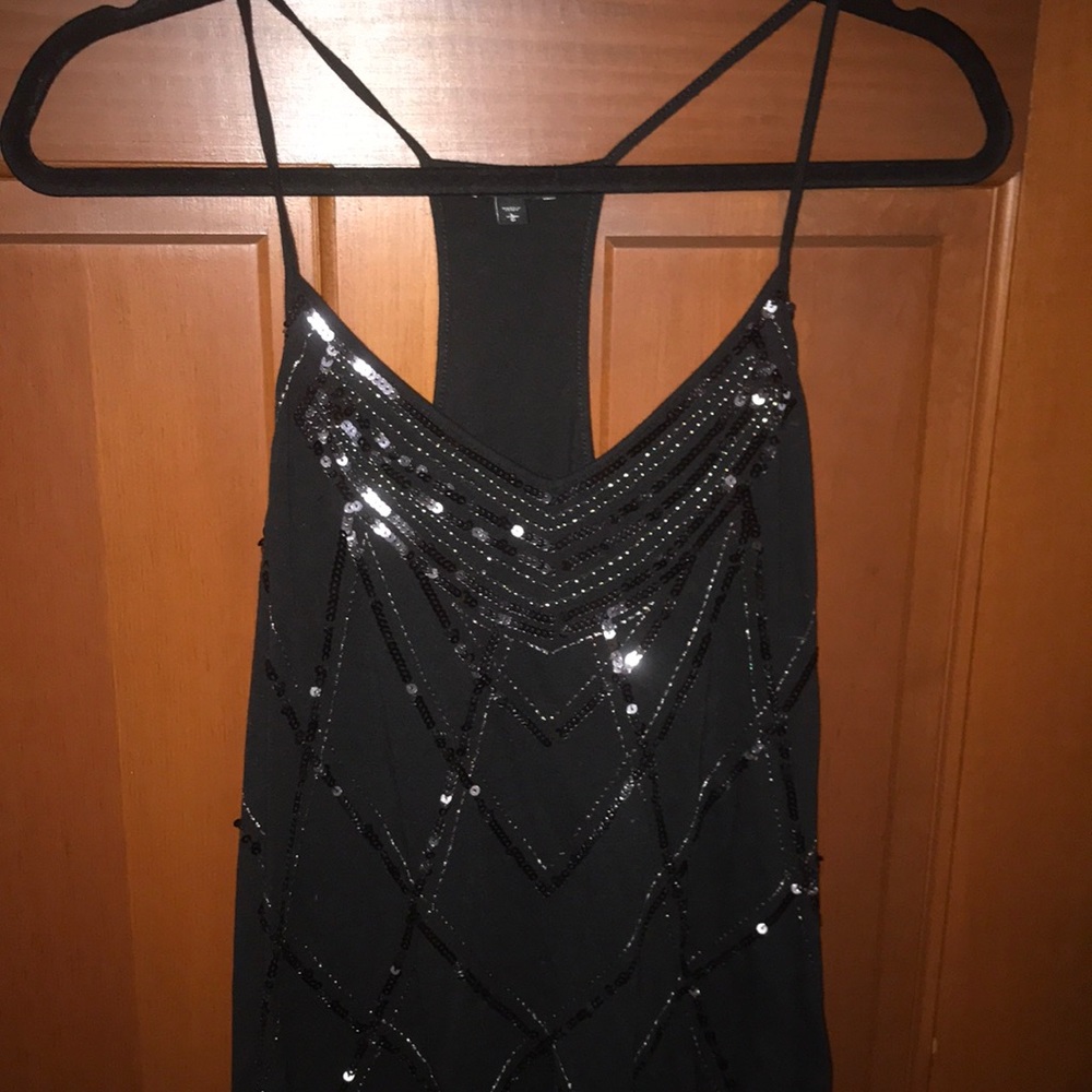 Express Going Out Sparkly Top Racer Back